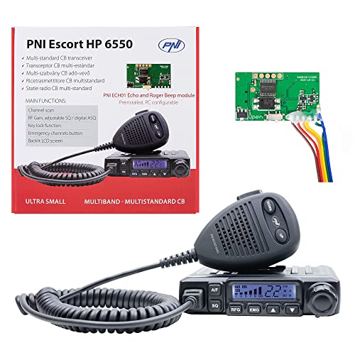 CB PNI Escort HP 6550 Radiosender mit installiertem PNI ECH01, Multistandard, 4 W, AM-FM, 12 V, ASQ, mit Echomodus, editierbarem Roger-Piep und einstellbarem Echo CB PNI Escort HP 6550 Radiosender mit installiertem PNI ECH01, Multistandard, 4 W, AM-FM, 12 V, ASQ, mit Echomodus, editierbarem Roger-Piep und einstellbarem Echo von PNI