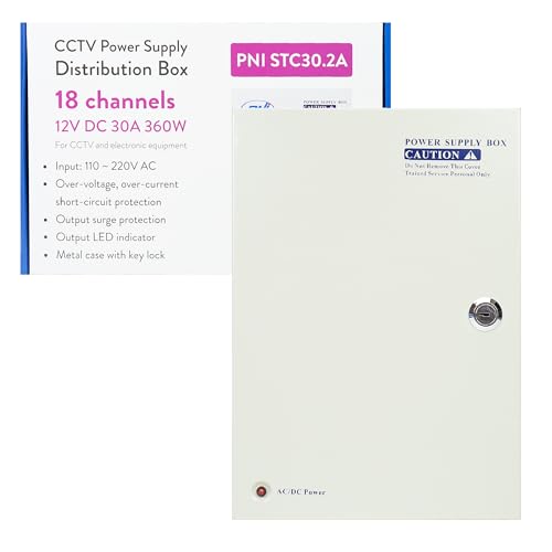CCTV Netzteil PNI STC30.2A in Metallbox 12V 30A 360W, 18 Ausgänge CCTV Netzteil PNI STC30.2A in Metallbox 12V 30A 360W, 18 Ausgänge von PNI