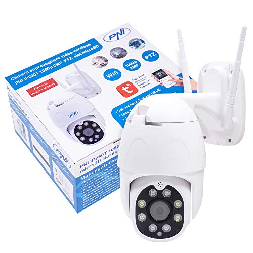 Drahtlose Videoüberwachungskamera PNI IP230T 1080P mit PTZ H264 + unterstützt 128 GB microSD, Nachtsicht, Tuya-Anwendung, P2P, Android, iOS, für Innen und Außen, Rotation nach Bewegung, Bewegungsalarm Drahtlose Videoüberwachungskamera PNI IP230T 1080P mit PTZ H264 + unterstützt 128 GB microSD, Nachtsicht, Tuya-Anwendung, P2P, Android, iOS, für Innen und Außen, Rotation nach Bewegung, Bewegungsalarm von PNI