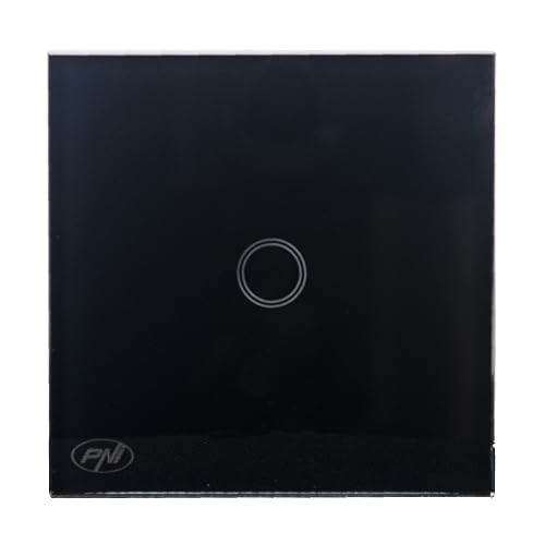 Einfacher Schalter mit Touch PNI SH121, aus Glas, schwarz, mit LED-Anzeige, 10A 200W von PNI