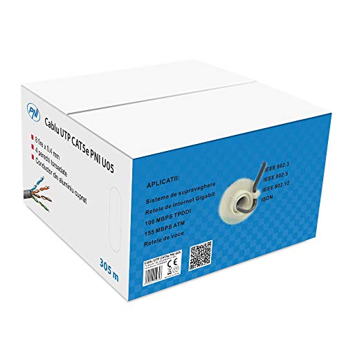 Ethernet LAN Kabel CAT5e PNI U05 für Internet 1 Gigabit/Überwachungssystem, 305m von PNI