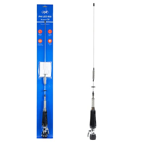 Faltbare CB PNI LED 850 Antenne, 85 cm, 26-28 MHz, 300 Watt, leuchtet während des Sendens, Typ PL-Gewinde, ohne Zubehör von PNI