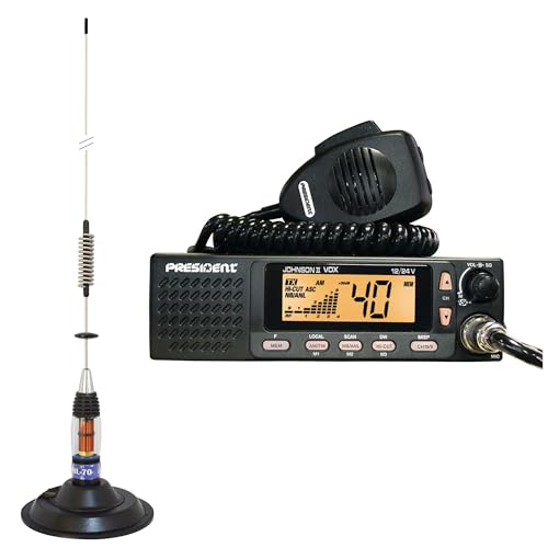 PNI Kit CB-Funkgerät President Johnson II ASC + CB-Antenne PNI ML70, Länge 70cm, 26-30MHz, 200W für Lkw-Fahrer und CB-Funk-Enthusiasten PNI Kit CB-Funkgerät President Johnson II ASC + CB-Antenne PNI ML70, Länge 70cm, 26-30MHz, 200W für Lkw-Fahrer und CB-Funk-Enthusiasten von PNI