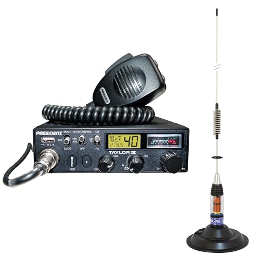 Kit Radio CB President Taylor IV ASC + CB-Antenne PNI ML70, Länge 70 cm, 26-30 MHz, 200 W Kit Radio CB President Taylor IV ASC + CB-Antenne PNI ML70, Länge 70 cm, 26-30 MHz, 200 W von PNI