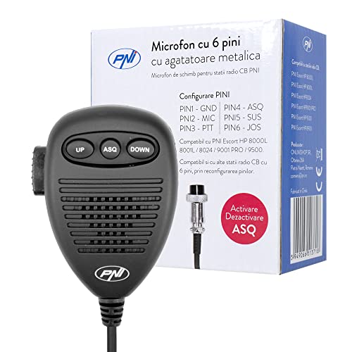 PNI 6-poliges Mikrofon mit Metallteil Radiosender Escort HP 8000/8001/8024/9000/9001 / 8000L / 8001L von PNI