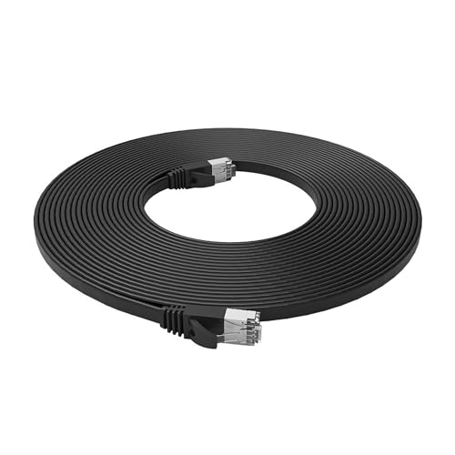 PNI Cablu de retea plat S/STP CAT7 U7075B, 2 x RJ45, 4 perechi de fire, 32AWG, cupru, 10 Gbps, 600 MHz, 7.5m, negru von PNI