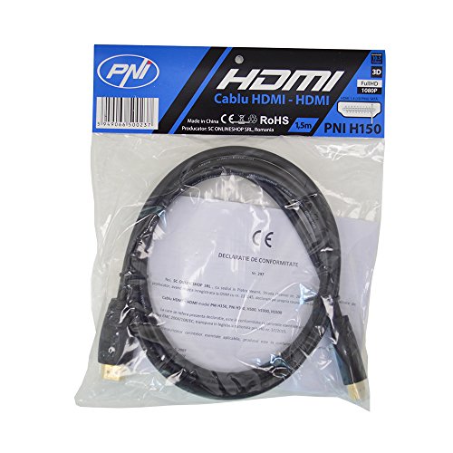 PNI HDMI Kabel H150 High-Speed ​​1.4V, Plug-Plug, Ethernet, Gold-Plated, 1.5m von PNI