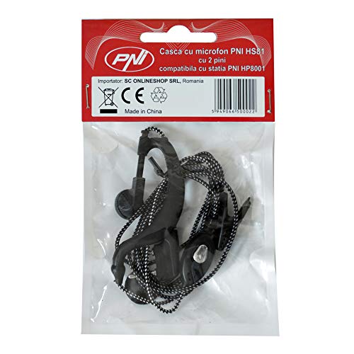 PNI Headset mit Mikrofon HS81 mit 2 Pins kompatibel CB Radio HP8001 und CB Radio von PNI