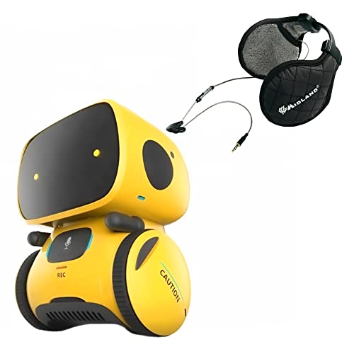 PNI Robo One interaktives Smart-Roboter-Paket, Sprachsteuerung, Touch-Tasten, gelb +Subzero Kopfhörer Code C936.19 von PNI
