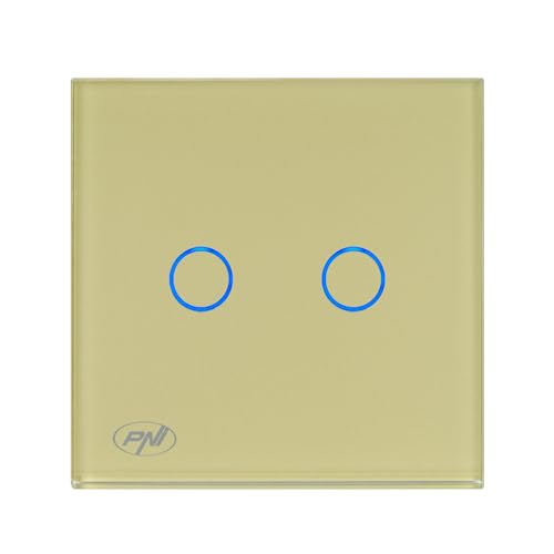 PNI SH202G Doppel-Touch-Schalter aus Goldglas mit LED-Anzeige von PNI