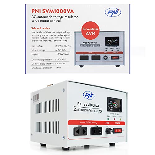 Spannungsstabilisator PNI SVM1000VA mit Servomotor, 800 W Spannungsregler, 3,6 A, 230 V Ausgang, Spannungsregler Spannungsstabilisator PNI SVM1000VA mit Servomotor, 800 W Spannungsregler, 3,6 A, 230 V Ausgang, Spannungsregler von PNI