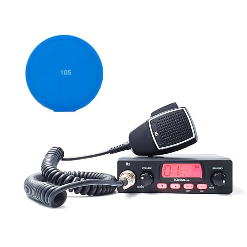 TTI TCB-550 EVO CB-Funkgerät – 4W Leistung, AM/FM, Dynamisches Rauschsperrensystem, Kompakt für Profi-Fahrer, inkl. Sticky Pad – Blau von PNI