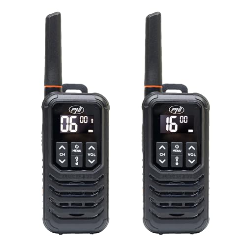 Tragbarer Radiosender PNI PMR R80 PRO, 2er-Set, 0,5 W, 16 Kanäle, wasserdicht IP67, mit LED-Taschenlampe, SOS-Taste, VOX, USB-C Tragbarer Radiosender PNI PMR R80 PRO, 2er-Set, 0,5 W, 16 Kanäle, wasserdicht IP67, mit LED-Taschenlampe, SOS-Taste, VOX, USB-C von PNI