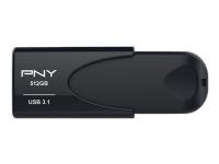 PNY Attache 4, 512 GB, USB Typ-A, 3.2 Gen 1 (3.1 Gen 1), 80 MB/s, Ohne Deckel, Schwarz von PNY Technologies