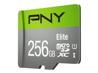 PNY Elite, 256 GB, MicroSDXC, Klasse 10, UHS-I, Class 1 (U1), V10 von PNY Technologies