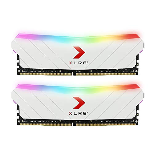 PNY 16GB (2x8GB) XLR8 Gaming Epic-X RGB DDR4 3200MHz Desktop Memory Kit White Edition, Weiß, 16GB (2x8GB) 3200MHz White von PNY