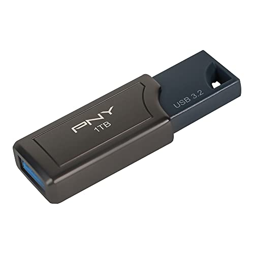 PNY 1TB PRO Elite V2 USB 3.2 Gen 2 Flash-Laufwerk, bis zu 600 MB/s Lesegeschwindigkeit, Dunkelgrau von PNY