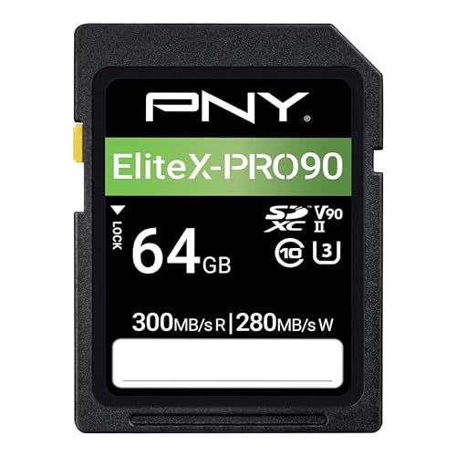 PNY 64GB EliteX-PRO 90 Klasse 10 U3 V90 UHS-II SD Flash Speicherkarte von PNY