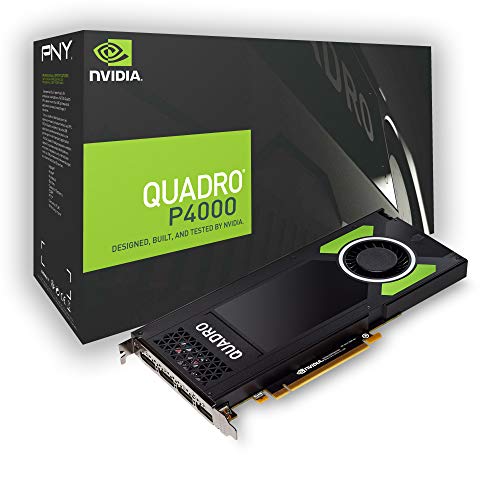 PNY 6783414 Quadro P4000 Professional Grafikkarte 8GB GDDR5 PCI Express 3 x16, Dual Slot, 4x DisplayPort, 5K Unterstützung, Ultra-leiser aktiver Lüfter von PNY