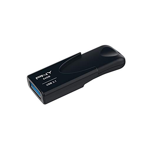 PNY Attaché 4 64GB USB-Stick USB 3.1 bis zu 80MB/s, Schwarz von PNY