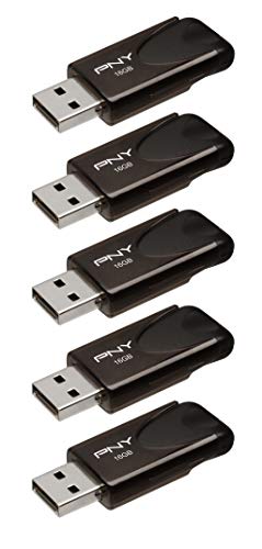 PNY Attaché 4 Flash-Laufwerke USB 2.0 mit Sliding Capless Design, Schwarz, 5x16GB PNY Attaché 4 Flash-Laufwerke USB 2.0 mit Sliding Capless Design, Schwarz, 5x16GB von PNY