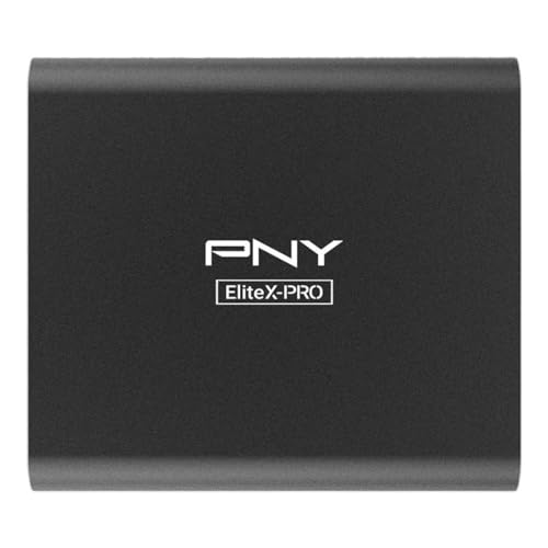 PNY CS2260 EliteX-PRO USB 3.2 Gen 2x2 Externe tragbare SSD 2TB, bis zu 1.600 MB/s Lesegeschwindigkeit, 1.500 MB/s Schreibgeschwindigkeit, PSD0CS2260-2TB-RB, schwarz von PNY