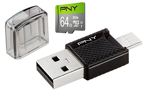 PNY Elite 16 GB microSDHC-Karte, UHS-I, U1, bis zu 85 MB/s (p-sdu16u185el-ge) 64GB von PNY