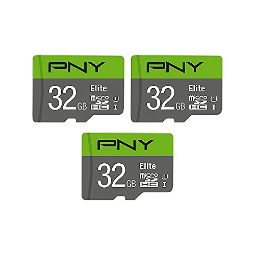 PNY Elite Class 10 U1 MicroSDHC-Speicherkarte, 32 GB, 3 Stück von PNY
