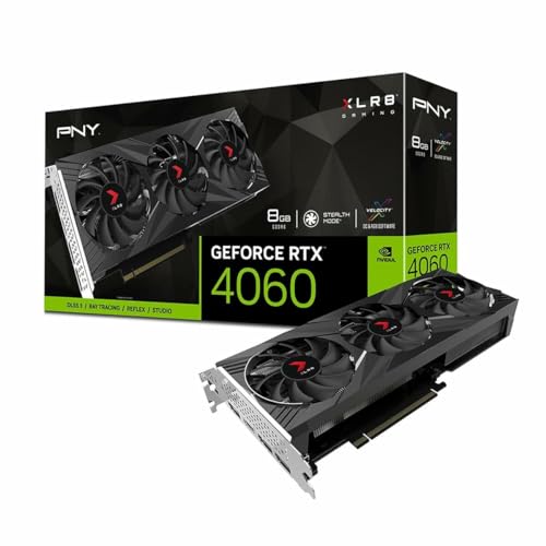 PNY GEFORCE RTX™ 4060 8GB XLR8 Gaming Verto RGB Triple Fan Edition Grafikkarte DLSS 3 von PNYT9