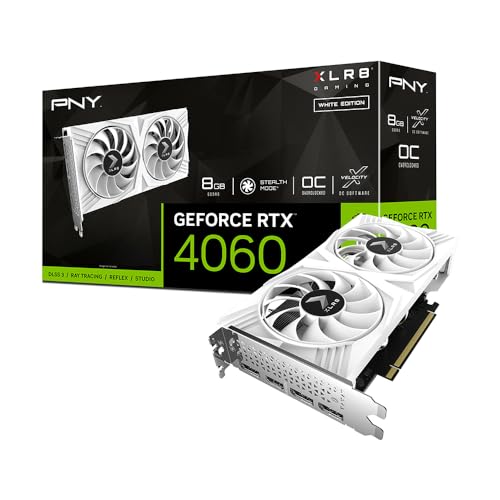 PNY GeForce RTX™ 4060 8GB XLR8 Gaming Verto Dual Fan OC White Edition Graphics Card DLSS 3 von PNY