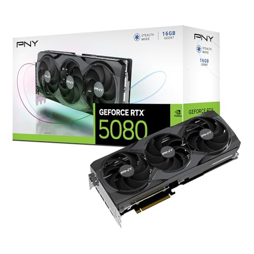 PNY GeForce RTX™ 5080 16GB OC Triple Fan Grafikkarte DLSS 4 von PNY