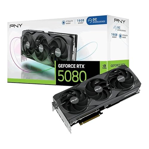 PNY Grafikkarte Nvidia RTX 5080 16GB OC Triple Fan 16GB GDDR7 RAM PCIe x16 HDMI® 2.1, DisplayPort 2 von PNY