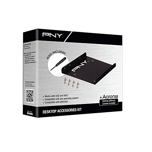 PNY-Installationskit für SSD oder HDD 2,5" mit eingebautem Slot, externem USB 3.0 - Slot und Klon-Software. von PNY