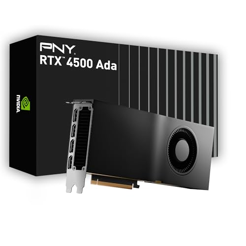 PNY NVIDIA RTX 4500 Ada Generation 24GB GDDR6 PCI Express 4.0 Dual Slot 4X DisplayPort, 8K Support, Ultraleiser aktiver Lüfter von PNY