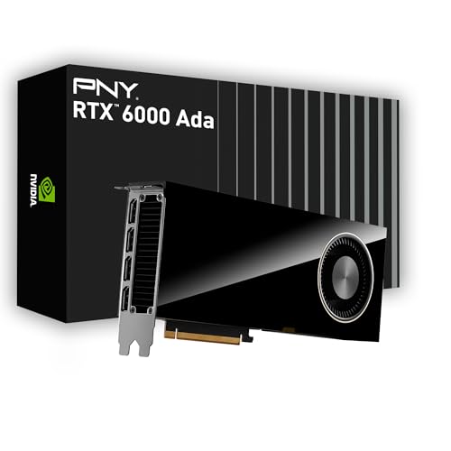 PNY NVIDIA RTX 6000 Ada Generation 48GB GDDR6 PCI Express 4.0 Dual Slot 4X DisplayPort, 8K Support, Ultraleiser aktiver Lüfter von PNY