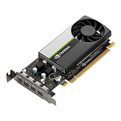 PNY NVIDIA T1000 8GB Professionelle Grafikkarte 8GB GDDR6 PCI Express 3.0 x16, Single Slot, 4X Mini-DisplayPort, 8K Support, Ultraleiser aktiver Lüfter, Schwarz von PNY