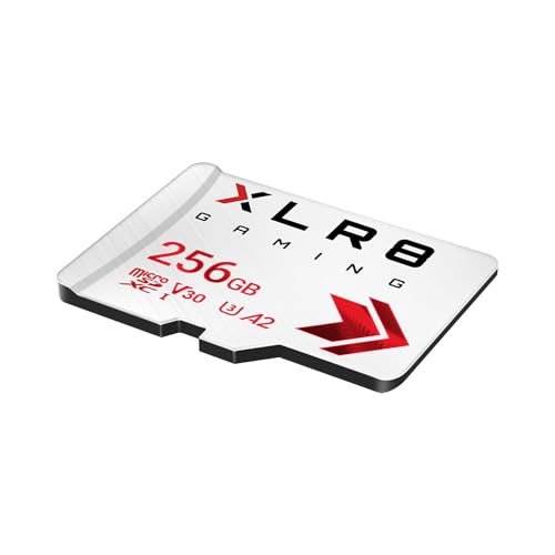 PNY P-SDU256V32100XLR-GE 256 GB Gaming Class 10 U3 V30 microSDXC Flash-Speicherkarte - 100 MB/s, Klasse 10, U3, V30, A2, 4K UHD, Full HD, UHS-I, Micro SD von PNY