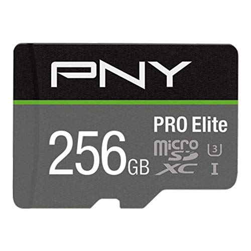 PNY PRO Elite 256GB microSDHC-Speicherkarte + SD-Adapter, 100MB/s Lesegeschwindigkeit, 90MB/s Schreibgeschwindigkeit, Klasse 10 UHS-I, U3, A1 App Performance, V30 für 4K-Video PNY PRO Elite 256GB microSDHC-Speicherkarte + SD-Adapter, 100MB/s Lesegeschwindigkeit, 90MB/s Schreibgeschwindigkeit, Klasse 10 UHS-I, U3, A1 App Performance, V30 für 4K-Video von PNY