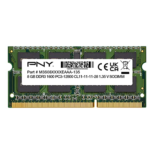 PNY Performance MN8GSD31600LV Arbeitsspeicher (8 GB, DDR3, 1600 MHz, PC3-12800) CL11 1,35 V von PNY