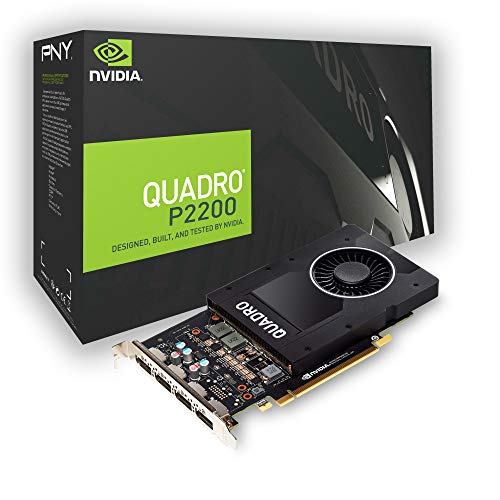 PNY Quadro P2200 Professional Grafikkarte 5GB GDDR5 PCI Express 3.0 x16, Single Slot, 4x DisplayPort, 5K Unterstützung, Ultra-leiser aktiver Lüfter von PNY