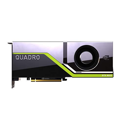 PNY Quadro RTX 8000 Professional Grafikkarte 48GB GDDR6 PCI Express 3.0 x16, Dual Slot, 4x DisplayPort, 8K Support, Ultra-leiser aktiver Lüfter von PNY