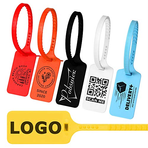 Pobsuier® 100 Sicherheitsplomben Personalisierte Etiketten aus Kunststoff Personalisiert Warenanhänger für Kleidung Schuh Gepäck 300mm von POBSUIER