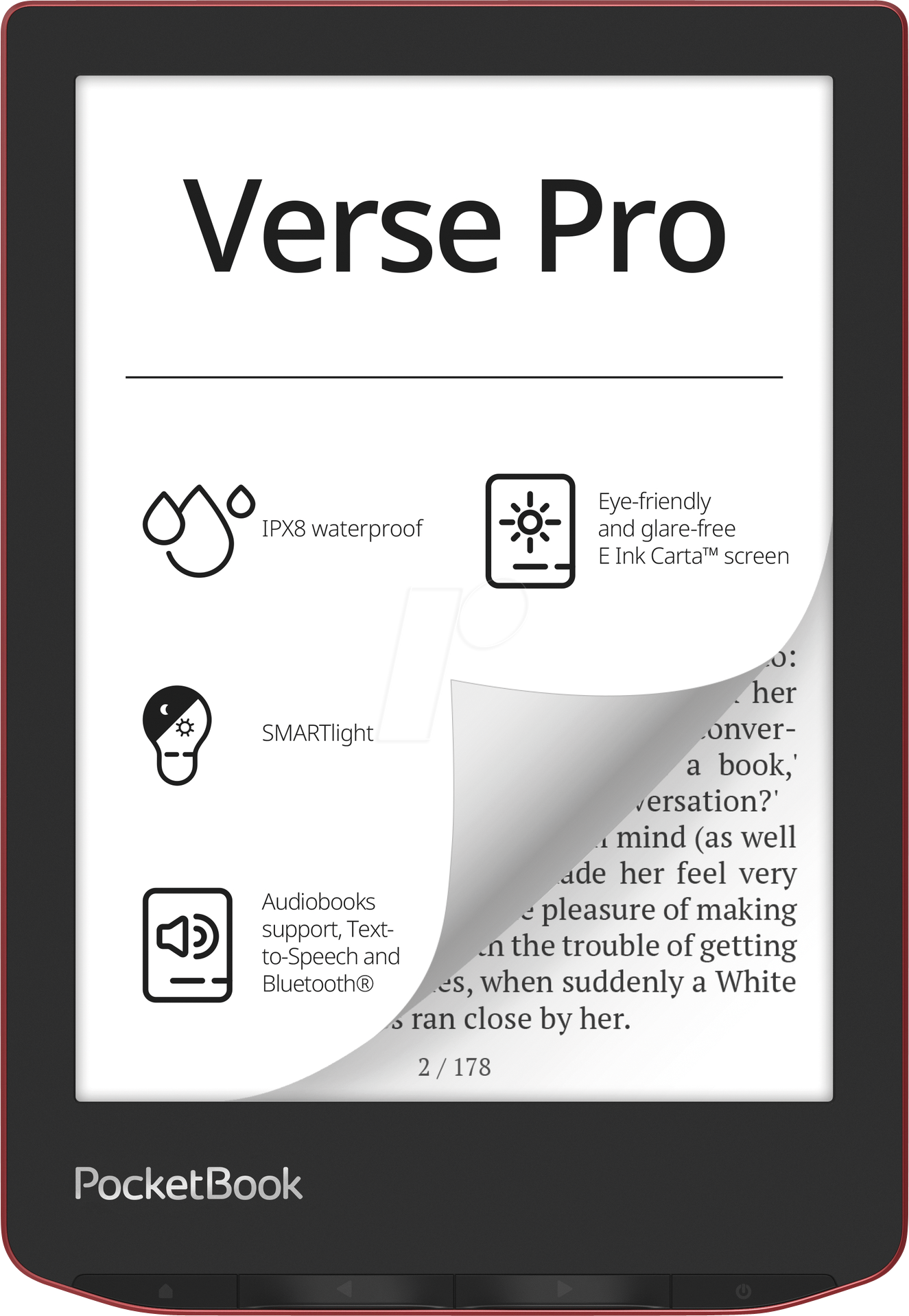 POCKETBOOK 634-3 - E-Book-Reader Verse Pro, Passion Red von POCKETBOOK
