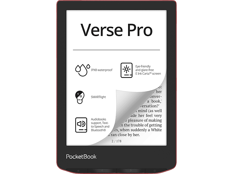 POCKETBOOK Verse Pro, Passion Red (DACH-Version) 16 GB eReader von POCKETBOOK