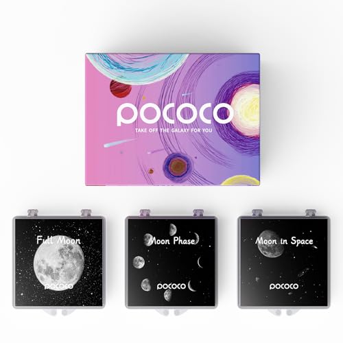 Realistische Scheiben Moon - Discs für POCOCO Galaxy Lite Star Projector Home Planetarium, 5k Ultra HD, 3 Stück (Moon - 3 Discs ohne Projektor) von POCOCO