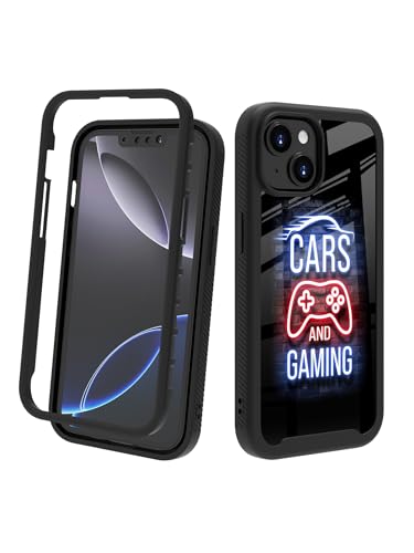 POCOOA Kompatibel mit iPhone 14 / iPhone 13 Hülle – robuste Ganzkörper-Schutzhülle für Jungen, Kinder, Herren, doppellagig, stoßfest, strapazierfähig, Motiv: Cars Gaming 135 von POCOOA