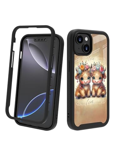 POCOOA Kompatibel mit iPhone 14 / iPhone 13 Hülle: Robuste Ganzkörper-Schutzhülle für Damen und Herren, zweilagig, stoßfest, strapazierfähig, Motiv: Love Highland Cow 104 POCOOA Kompatibel mit iPhone 14 / iPhone 13 Hülle: Robuste Ganzkörper-Schutzhülle für Damen und Herren, zweilagig, stoßfest, strapazierfähig, Motiv: Love Highland Cow 104 von POCOOA