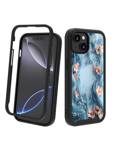 POCOOA Kompatibel mit iPhone 14 / iPhone 13 Hülle: Robuste Ganzkörper-Schutzhülle für Damen und Mädchen, zweilagig, stoßfest, strapazierfähig, blaue Wellen-rosa Blume 026 POCOOA Kompatibel mit iPhone 14 / iPhone 13 Hülle: Robuste Ganzkörper-Schutzhülle für Damen und Mädchen, zweilagig, stoßfest, strapazierfähig, blaue Wellen-rosa Blume 026 von POCOOA