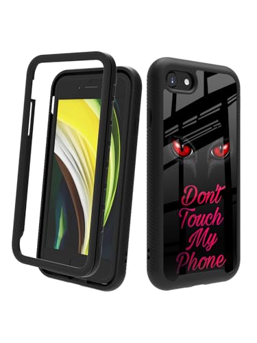 POCOOA Kompatibel mit iPhone SE 2022/2020 (3./2. Generation), iPhone 8/7, stoßfeste, robuste, doppellagige Schutzhülle für Damen und Mädchen – Don't Touch My Phone 059 von POCOOA