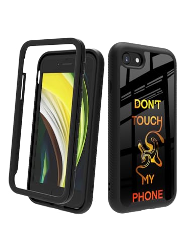 POCOOA Kompatibel mit iPhone SE 2022/2020 (3./2. Generation), iPhone 8/7, stoßfeste, robuste, doppellagige Schutzhülle für Damen und Mädchen – Don't Touch My Phone 061 von POCOOA